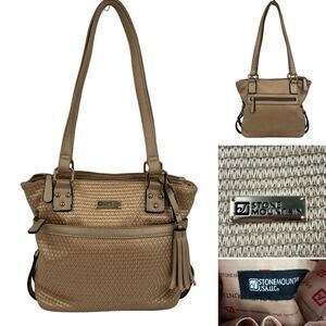 Stone Mountain Metallic Gold Straw Shoulder Bag NWOT